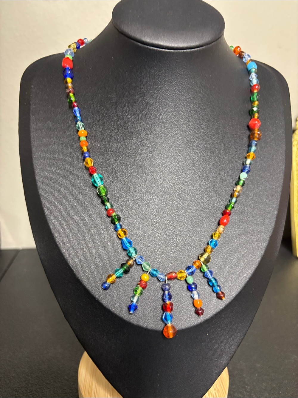 Vintage Boho Multicolor Colorful Beaded Fringe Necklace - Women Jewelry